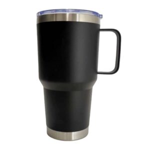 Tumbler 30oz con agarradera negro mate Acero inoxidable 304 (Grabado Láser)