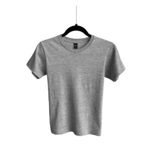 Camiseta de Algodón Cuello Redondo para Niño – Gris Jaspe – Bones.