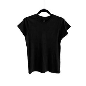 Camiseta de Algodón Cuello Redondo para Dama - Negro - Bones.