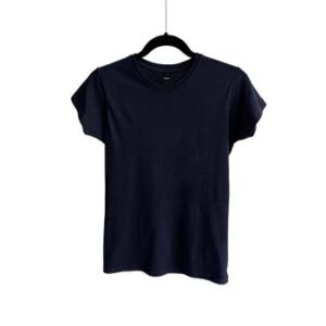 Camiseta de Algodón Cuello Redondo para Dama - Azul Marino - Bones.