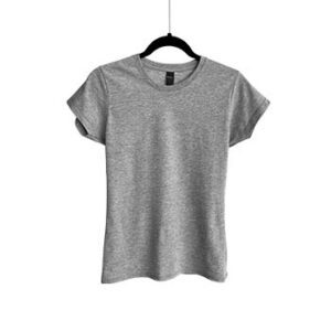 Camiseta de Algodón Cuello Redondo para Dama - Gris Jaspe - Bones.