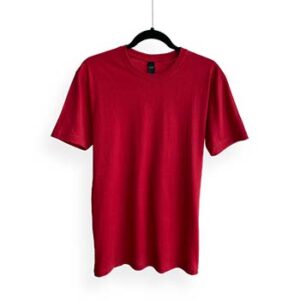 Camiseta de Algodón Cuello Redondo para Caballero - Rojo - Bones.