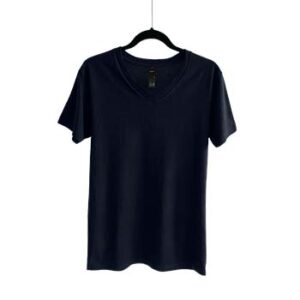 Camiseta de Algodón Cuello V para Caballero - Azul Marino - Bones.