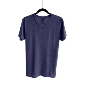 Camiseta de Algodón Cuello V para Caballero - Azul Marino Jaspe - Bones.