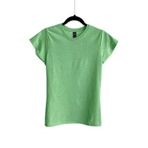 Camiseta de Algodón Blend Cuello Redondo para Dama - Verde Playa Jaspe - Bones.