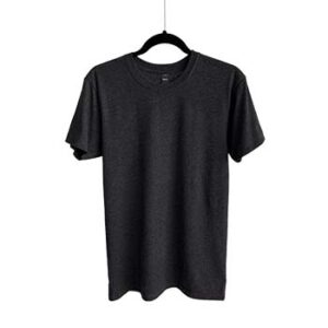 Camiseta de Algodón Blend Cuello Redondo para Caballero – Negro Jaspe – Bones.