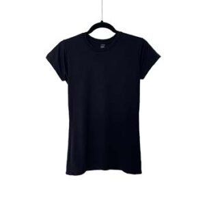 Camiseta de Algodón Triblend Cuello Redondo para Dama – Negro – Bones.