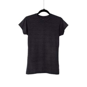 Camiseta de Algodón Triblend Cuello Redondo para Dama – Negro Carbón – Bones.