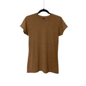 Camiseta de Algodón Triblend Cuello Redondo para Dama – Café – Bones.