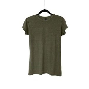 Camiseta de Algodón Triblend Cuello Redondo para Dama – Verde Musgo – Bones.