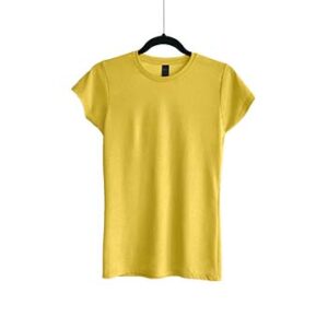 Camiseta de Algodón Triblend Cuello Redondo para Dama – Mostaza – Bones.