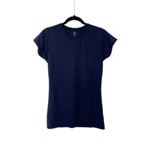 Camiseta de Algodón Triblend Cuello Redondo para Dama – Azul Marino – Bones.