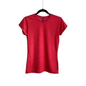 Camiseta de Algodón Triblend Cuello Redondo para Dama – Rojo – Bones.