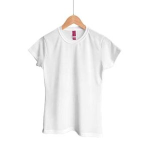 Camiseta Sublimable Cuello Redondo para Dama - Blanca - Playerytees.