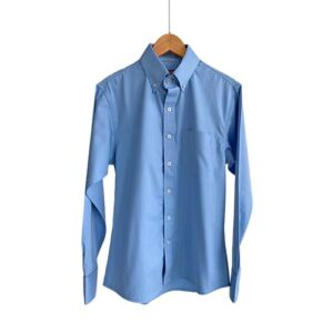 Camisa tipo Gabardina peinada manga larga 50% poliéster y 50% algodón para Caballero – Coastal Blue (Azul Cielo) – Playerytees.