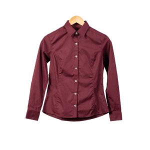Camisa tipo Gabardina peinada manga larga 50% poliéster y 50% algodón para Dama – Marrón – Playerytees.