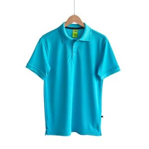 Camiseta tipo Polo tela Piqué 100% poliéster para Caballero – Azul Aqua – Playerytees.