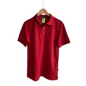 Camiseta tipo Polo tela Piqué 100% poliéster para Caballero – Rojo – Playerytees.