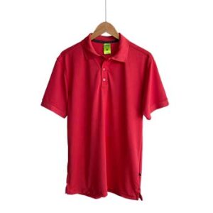 Camiseta tipo Polo tela Piqué 100% poliéster para Caballero – Rojo Escarlata – Playerytees.