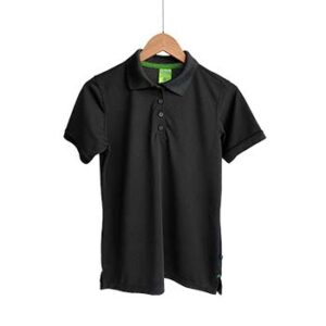 Camiseta tipo Polo tela Piqué 100% poliéster para Dama – Negro – Playerytees.