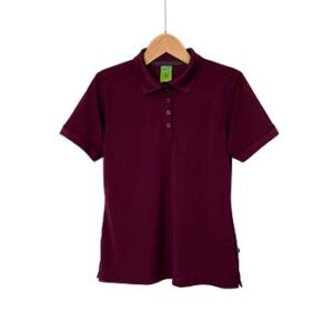 Camiseta tipo Polo tela Piqué 100% poliéster para Dama – Vino – Playerytees.