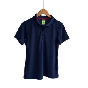 Camiseta tipo Polo tela Piqué 100% poliéster para Dama – Azul Marino – Playerytees.