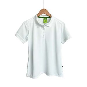 Camiseta tipo Polo tela Piqué 100% poliéster para Dama – Blanco – Playerytees.