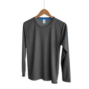 Camiseta de Tela Deportiva para Caballero - Manga Larga - Carbón - Playerytees.