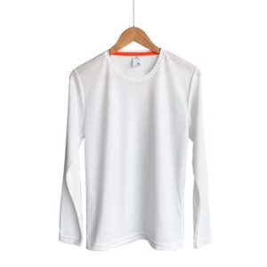 Camiseta de Tela Deportiva para Caballero - Manga Larga - Blanca - Playerytees.
