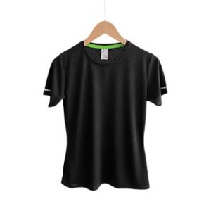 Camiseta de Tela Deportiva para Dama - Negro - Playerytees.