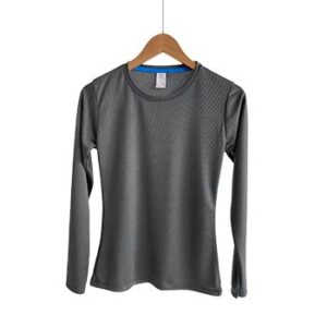 Camiseta de Tela Deportiva para Dama – Manga Larga – Carbón – Playerytees.
