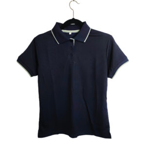 Camiseta tipo Polo tela Waffit 100% poliéster para Dama – Azul Oscuro
