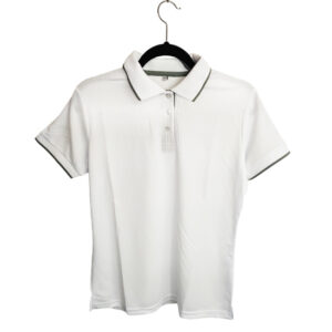 Camiseta tipo Polo tela Waffit 100% poliéster para Dama – Blanco