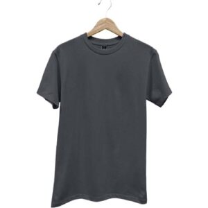 Camiseta de Algodón Cuello Redondo Unisex (Caballero/Dama) – Gris Carbón – Playerytees.