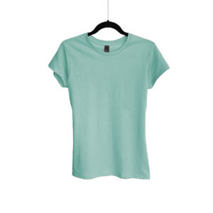 Camiseta de Algodón Cuello Redondo para Dama – Menta claro – Bones.