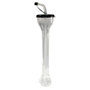 Vaso plástico tipo yarda con tapa y pajilla negro 700ml